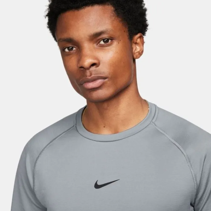 Nike T-shirt Et Manches Longues Running^Pro Warm Long Sleeve Tee Gris