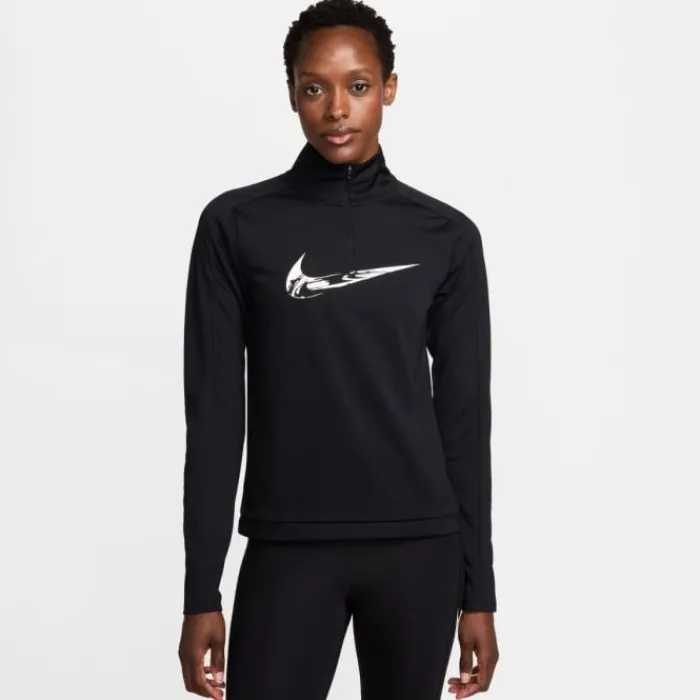 Nike Sous Vetement Sport|T-shirt Et Manches Longues Running^Swoosh HyperBright Half Zip Long Sleeve Midlayer Noir