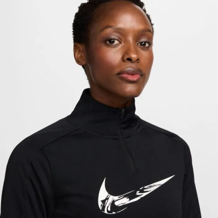 Nike Sous Vetement Sport|T-shirt Et Manches Longues Running^Swoosh HyperBright Half Zip Long Sleeve Midlayer Noir