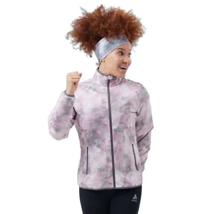 Odlo Veste Running^Jacket Essential Light Print Blanc