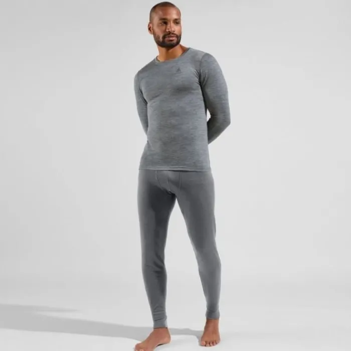 Odlo T-shirt Et Manches Longues Running^Merino 200 BL Top Crew Neck L/S Gris