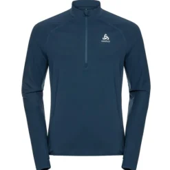 Odlo T-shirt Et Manches Longues Running^Midlayer 1/2 zip Zeroweight Bleu