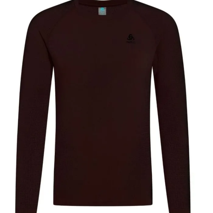 Odlo T-shirt Et Manches Longues Running^Performance Warm Eco BL Top Crew Neck L/S Marron