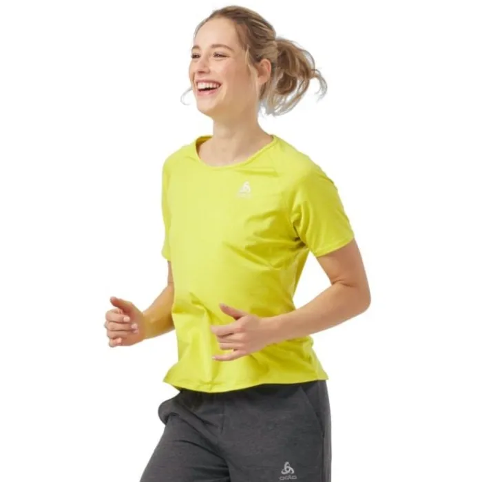 Odlo T-shirt Et Manches Longues Running^T-Shirt Short Sleeve Crew Neck Run Easy Jaune