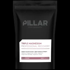 PillarPerformance Nutrition Sportive^Triple Magnesium Professional Recovery Powder Berry Pouch (200g) Blanc