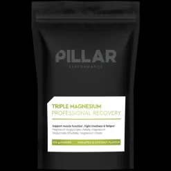 PillarPerformance Nutrition Sportive^Triple Magnesium Professional Recovery Powder Pineapple/Coconut Pouch (200g) Blanc