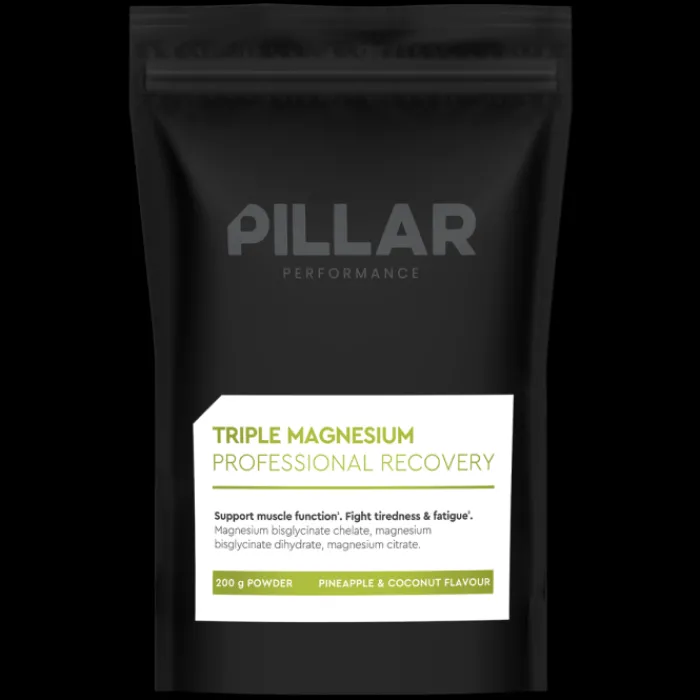 PillarPerformance Nutrition Sportive^Triple Magnesium Professional Recovery Powder Pineapple/Coconut Pouch (200g) Blanc