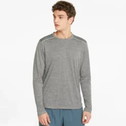 Puma T-shirt Et Manches Longues Running^Run Long Sleeve Tee Gris
