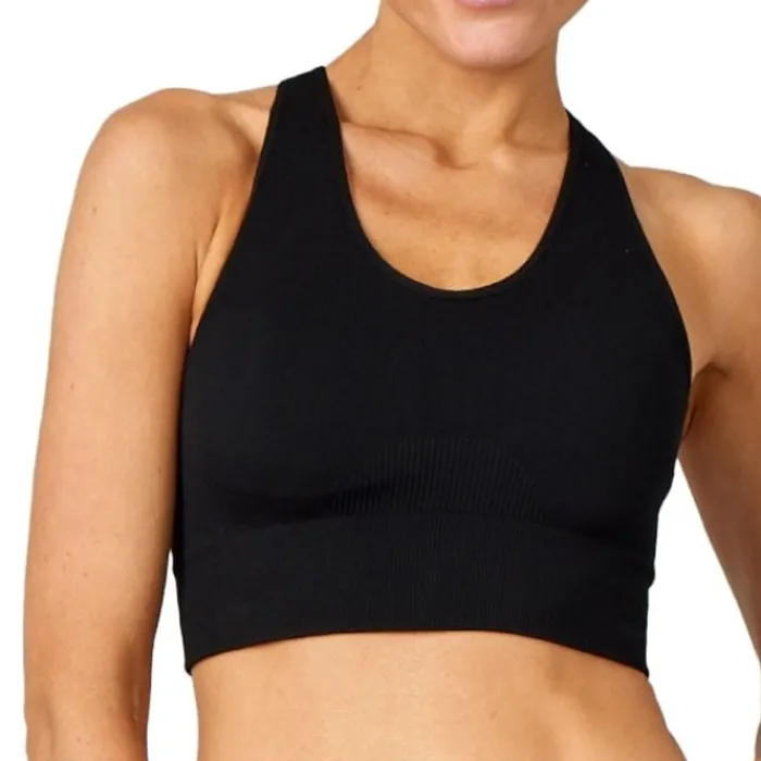 PureLime Brassière De Sport^Seamless Rib Bra Top Noir