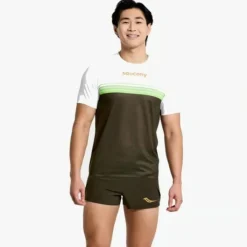 Saucony T-shirt Et Manches Longues Running^Elite Short Sleeve Vert