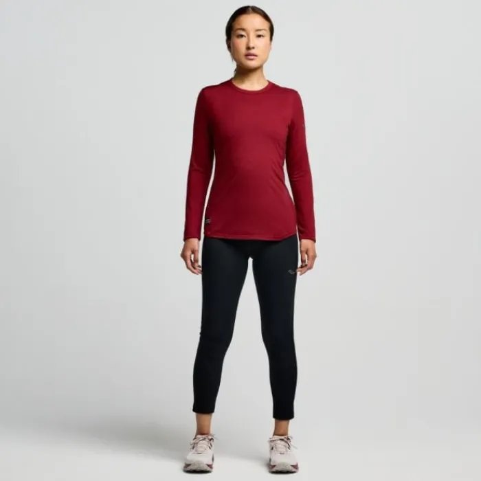 Saucony T-shirt Et Manches Longues Running^Peregrine Merino Long Sleeve Rouge