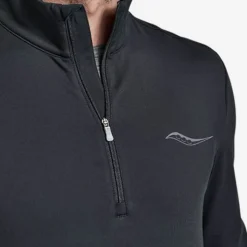 Saucony T-shirt Et Manches Longues Running^Solstice 1/4 Zip Noir