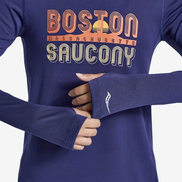 Saucony T-shirt Et Manches Longues Running^Stopwatch Graphic Long Sleeve Mauve