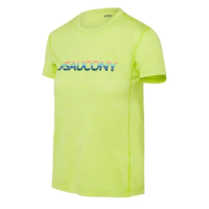 Saucony T-shirt Et Manches Longues Running^Stopwatch Graphic Short Sleeve Vert