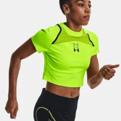 Under Armour T-shirt Et Manches Longues Running^Run Anywhere Crop SS Jaune