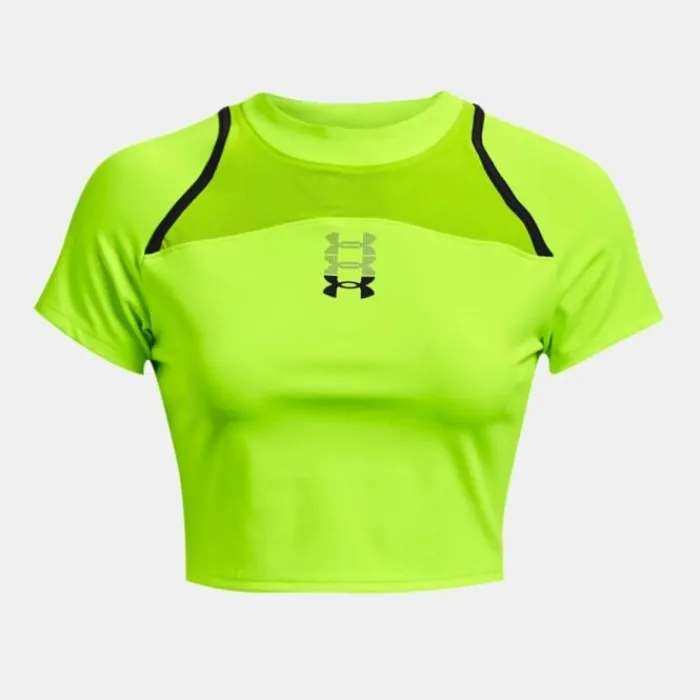Under Armour T-shirt Et Manches Longues Running^Run Anywhere Crop SS Jaune