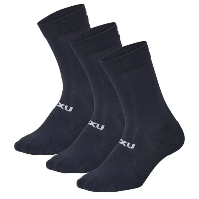 2XU Chaussettes|Chaussettes Running^Crew Socks 3 Pack Noir