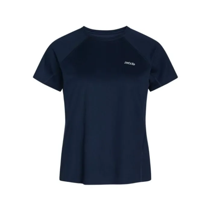 Zebdia T-shirt Et Manches Longues Running^Chest Print Sports SS Tee Bleu