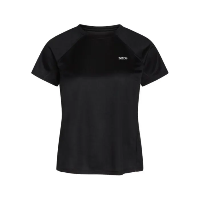 Zebdia T-shirt Et Manches Longues Running^Chest Print Sports SS Tee Noir